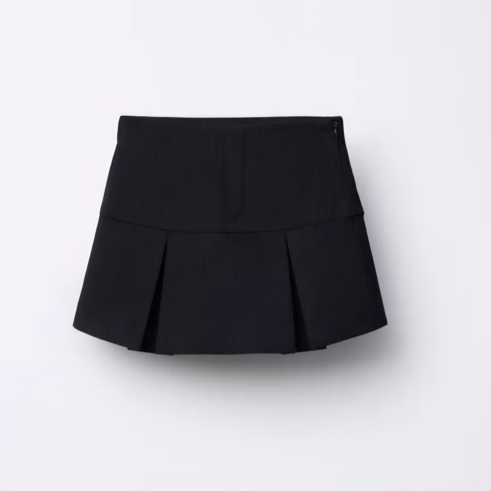 Zara Kids Elegant Black Pleated Skirt With Hidden Zipper Size 9-10